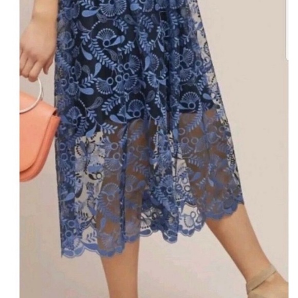 Shoshanna Midnight Dandelion embroidered dress 4 - Picture 4 of 4